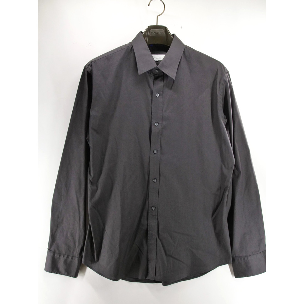 Teddy Stratford Shirt Mens 5 XL Black Cotton Blend Button Up Casual Zip Preppy
